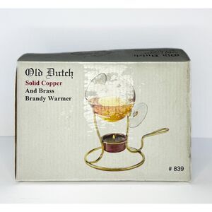 Old Dutch Solid Copper and Brass Brandy Warmer Snifter Glass